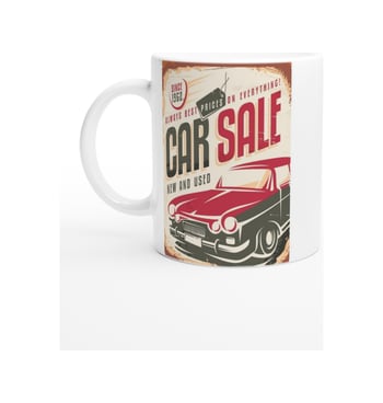 Car Sale 1962 Retro Araba Baskılı Kupa Bardak Renkli