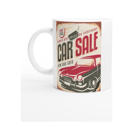 Car Sale 1962 Retro Araba Baskılı Kupa Bardak Renkli