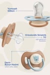 Wee Baby Duo Simetrik Uçlu Emzik 6-18 Ay No:2 (mavi - Kahve)