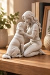 Ayrılmaz İkili – Kadın ve Köpeği Figürlü Dekoratif Biblo