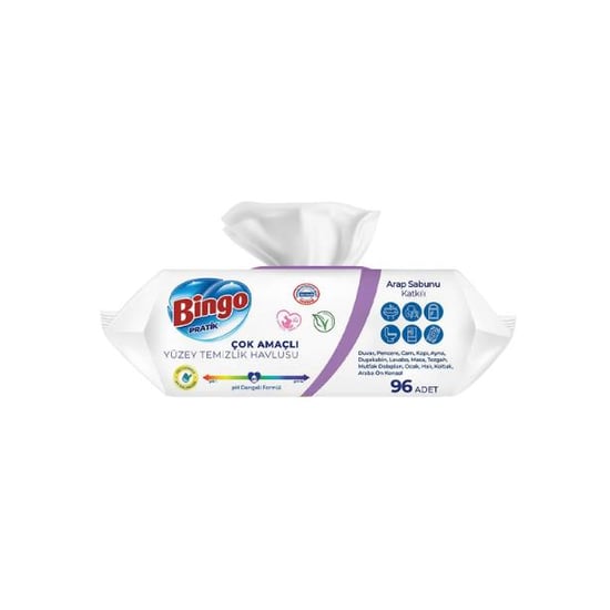 Bingo Yüzey Temizlik Havlusu Lavanta Kokulu Arap Sabunu Katkılı 96 Lı