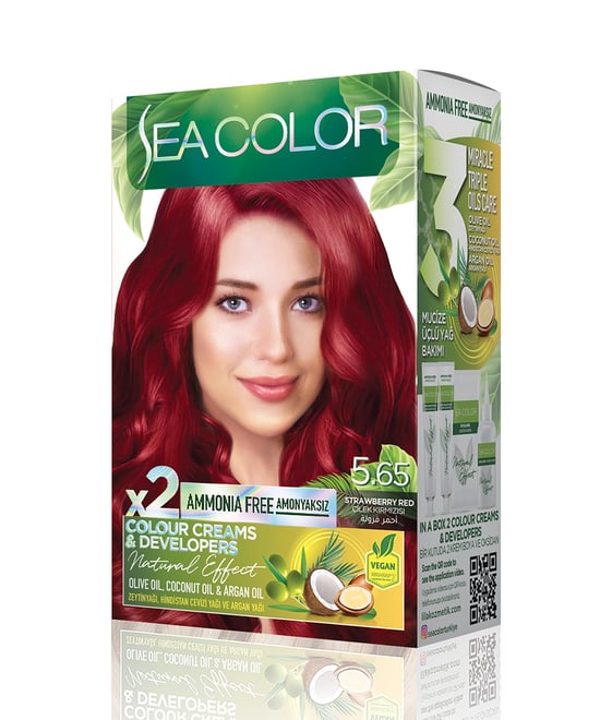 Sea Color Natural Effect Set Boya Amonyaksız 5.65 Çilek Kırmızısı