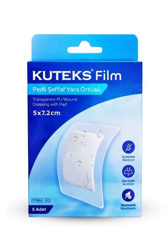 Kuteks Film Pedli Şeffaf Yara Örtüsü 5x7,2 Cm 5li Kutu
