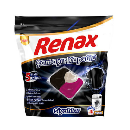Renax Çamaşır Kapsülü Siyahlar 30'lu