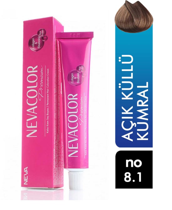 Nevacolor Premium Tüp Saç Boyası Açık Küllü Kumral 8.1