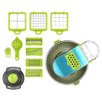 Vegetable Cutter Dempower Dp-901 ( Hazneli ) ( 9in1 ) Çok Fonksiyonlu Sebze Dilimleyici & Kesici & Doğrayıcı Seti