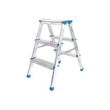 111 Yüzonbir ( 3+3) ( Çift Basamaklı ) Alüminyum Metal Merdiven ( Yükseklik = 69cm Baş Genişlik = 8cm )