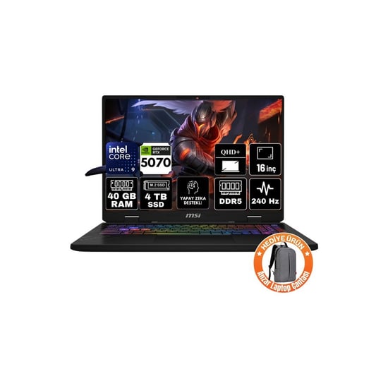 Msı Msı Crosshaır 16 Hx Aı Intel Core Ultra 9 275hx 40gb 4tb Ssd Rtx5070 8gb Freedos 16" Qhd+ 240hz