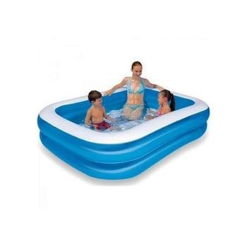 Bestway-12819 ( 2 Halka ) ( 400lt ) Kare Aile Mavi Şişme Havuz ( 2.11x1.32x46cm ) ( 3+yaş )