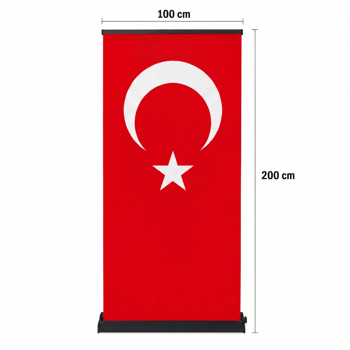 Türk Bayrağı Baskılı Pro Roll Up Banner 100x200cm
