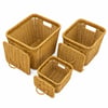 İ22-406 ( 3 Boy ) ( Kare ) ( Metal İskelet ) Pls.hasır Organizer Sepet ( Kapaklı ) (22x25x28cm)