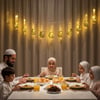 BUFFER® 10 Adet Sarkıtlı Ramazan Hilal Üstü Cami Temalı LED Işık – Pilli 2 Metre Ramazan Süsü, İslam