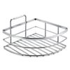 K13-098 ( Lamalı ) ( Tek Katlı & Üçgen ) ( Krom ) ( Metal ) Banyo Köşelik & Duşkabin Raf