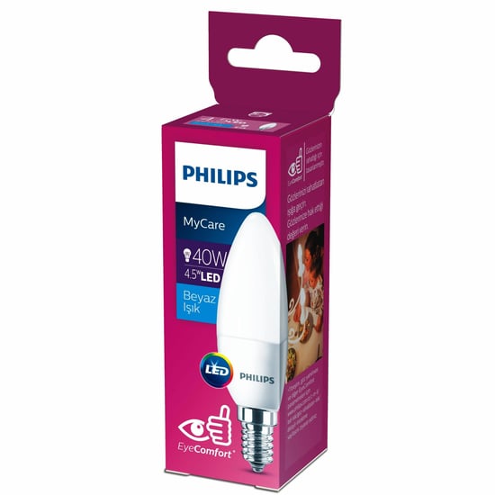 Philips Led 40w Mum Ampul Beyaz İşik E14 İnce Duylu