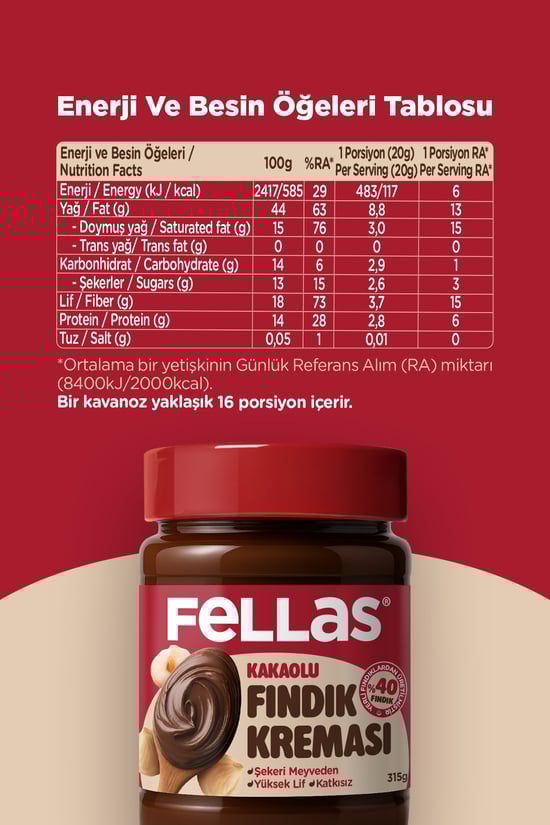 Fellas Kakaolu Fındık Kreması (315g)