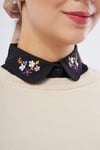 Hürrem Bone Siyah Gömlek Yakalı Boyunluk Terikoton Nakışlı Çiçek Desenli 1023_01