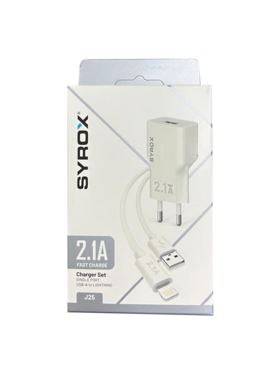 Syrox J25 2.1a Lightning Şarj Kablo+adaptör