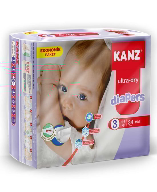 Kanz Bebek Bezi 3 Midi 4-9 Kg 34'lü Paket
