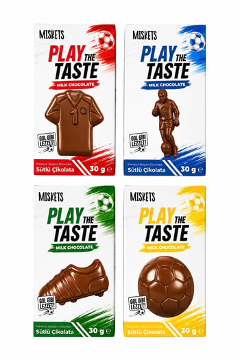 Miskets Football Sütlü Çikolata 30g X 16 Adet X 2 Kutu Ekonomik Paket | Futbol Topu Temalı Çocuk Çikolatası
