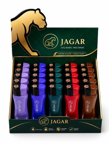 Jagar Jcm 024 Çakmak – Renkli Ekonomik Çakmak Standlı Paket