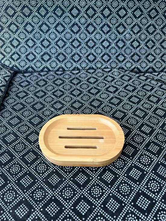 Oval Doğal Bambu Katı Sabunluk | Lüks Banyo – Mutfak Sabunluğu (10'LU)