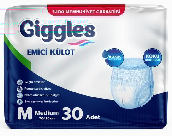 Gİggles Emİcİ Külot Hasta Bezİ Medİum 30'lu (70*120 Cm)