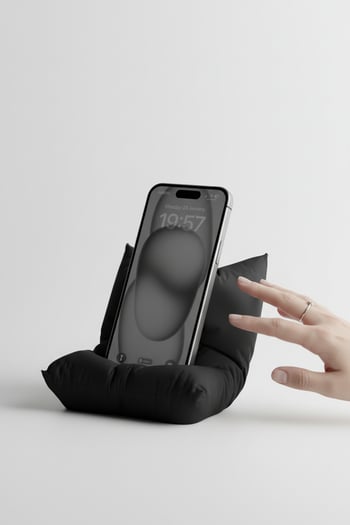 Yastık Figürlü Özel Tasarım Telefon Standı Siyah