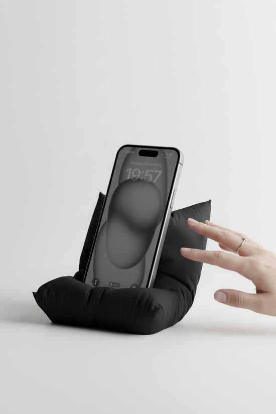 Yastık Figürlü Özel Tasarım Telefon Standı Siyah