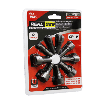 Real Özs-1889 ( 9pcs & 5-13 Mm ) Manyetik Somun Sökme & Çatı Adaptörü