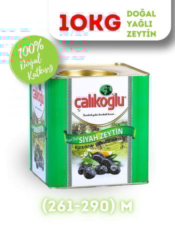 Çalıkoğlu Doğal Gemlik Özel Yağlı Siyah Zeytin 10 kg (261-290) M