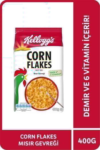 Kellogg's Corn Flakes Kahvaltılık Mısır Gevreği 400 Gr,lif Kaynağı,demir ve 6 Vitamin İçerir