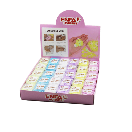 Enfa Hornest Enf-2003 Sevimli Sabunlar (mini=1.2-1.5cm) (seyahat & Piknik & Okulda) (160pcs ± 10) (mix:kalp& Yvrlk&çiçek)