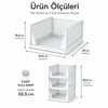 Urve Ur-3695 3 Katlı Portatif Organizer & Çok Amaçlı Kayar Raf ( 18.5x33.5x43cm ) ( Toplam 55.5cm )
