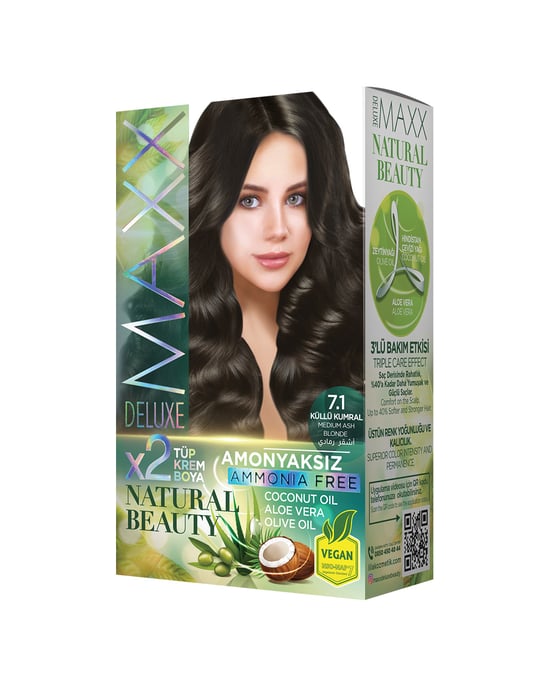 Maxx Deluxe Natural Beauty Amonyaksız Set Boya 7.1 Küllü Kumral