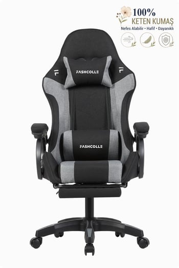 Fashcolle Dynamic Air Kumaş Grey Masajlı Oyuncu Koltuğu