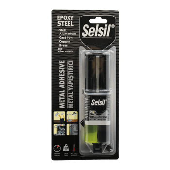 Selsil-3633-1396 ( Epoxy Steel Metal ) ( Şırınga ) Epoksi Yapıştırıcı 28gr.(metal & Ahşap & Plastik )