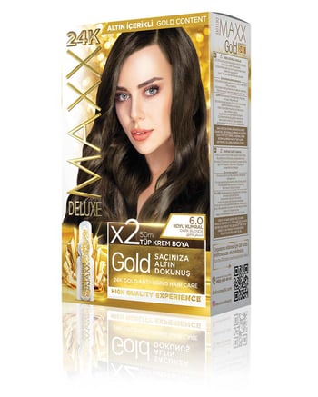 Maxx Deluxe Gold Beauty Set Boya 6.0 Koyu Kumral