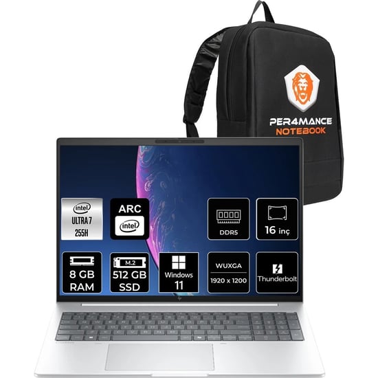 Hp Elitebook 8 Aı G1ı Core Ultra 7 255h 8gb Ram 512gb Ssd 16" Fhd+ Win11 Pro Ad3t0etpn402 Notebook +