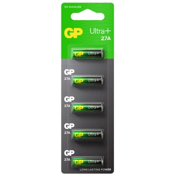 GP Batteries 27A Süper Alkalin 27A/Mn27 Boy Pil, 12 Volt, 5'Li Kart