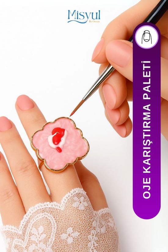 Misyul Oje Karıştırma Paleti Yüzük Tip Gold-rose Mıs-2400