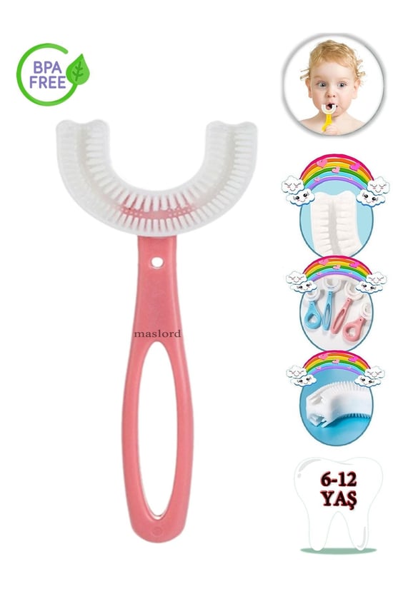 U Tipi Yeni Nesil Diş Fırçası - Pembe - Düz Model 6-12 Yaş