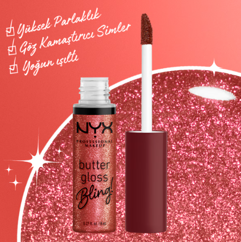NYX Professional Makeup Butter Gloss Bling Işıltılı Dudak Parlatıcısı 07 Big Spender