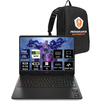 Hp Omen Slim 16 Core Ultra 7 255h Rtx 5070 8gb 8gb Ram 1tb Ssd 16" Qhd+ 240hz Win11 Pro Cj8v8eapn403