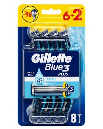 Gillette Blue 3 Tıraş Bıçağı 6 + 2'li Blister Cool