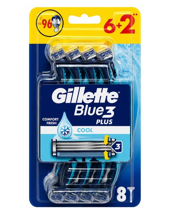 Gillette Blue 3 Tıraş Bıçağı 6 + 2'li Blister Cool