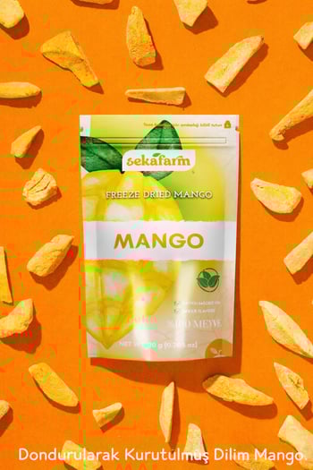 Sekafarm Dondurularak Kurutulmuş Mango 20 g – Freeze Dry Meyve Cipsi