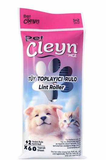 Cleyn Pet Tüy Toplayıcı Rulo 1+2 Yedek Rulo 60 Yaprak