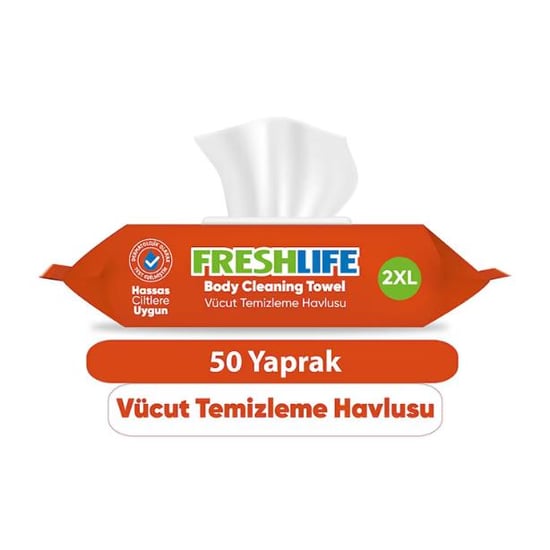 Freshlife Vücut Temizleme Havlusu 2xl Beyaz Sabun Kokulu 50 Adet