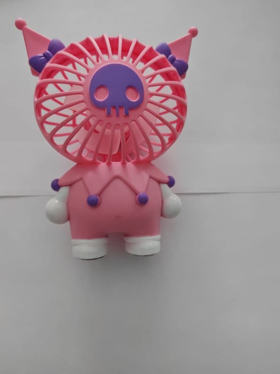 Luluyen Mini El Fanı Şarjlı Telefon Tutuculu Kuromi Figürlü 2 Kademeli Taşınabilir Vantilatör Masa El Tipi Serinletici Soğutucu