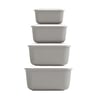 Dünya-30950-999 ( Dikdörtgen ) ( 3pcs= 600-1100-1800-3000ml ) Sızdırmaz Saklama Kabı & Kutusu Set (renkli & Şeffaf Pls.kap)